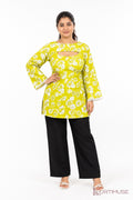 Nimbu-Pani Lime Floral Short Kurti with Inner